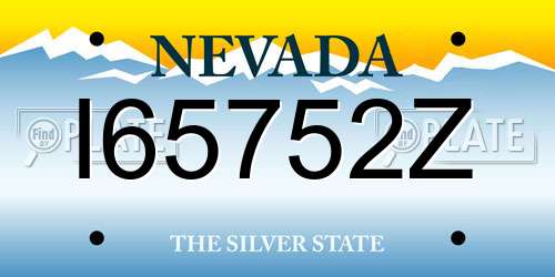 I65752Z Nevada License Plate