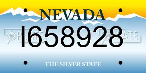 I658928 Nevada License Plate
