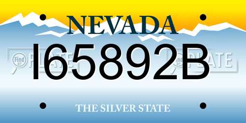 I65892B Nevada License Plate