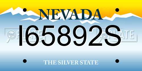 I65892S Nevada License Plate