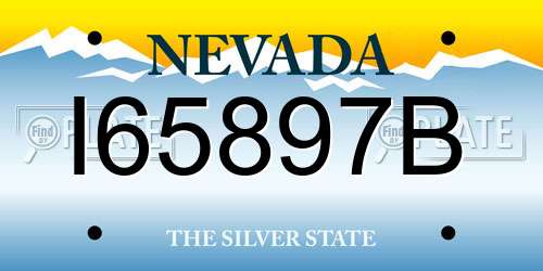 I65897B Nevada License Plate
