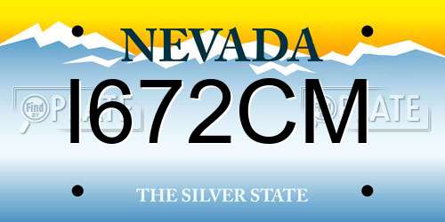 I672CM Nevada License Plate