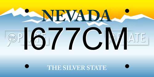 I677CM Nevada License Plate