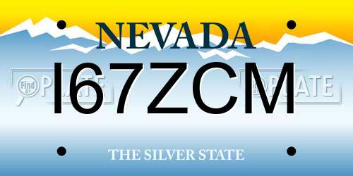 I67ZCM Nevada License Plate