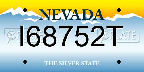 I68752T Nevada License Plate