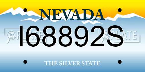 I68892S Nevada License Plate