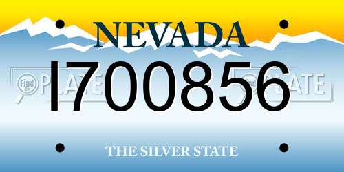 I700856 Nevada License Plate