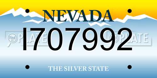 I707992 Nevada License Plate