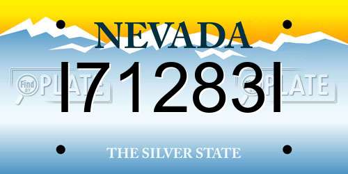 I71283I Nevada License Plate