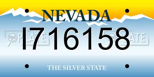 I716158 Nevada License Plate