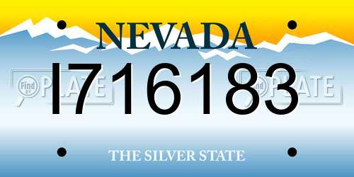 I716183 Nevada License Plate