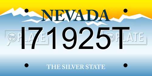 I71925T Nevada License Plate