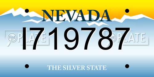 I719787 Nevada License Plate