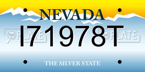 I71978T Nevada License Plate