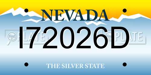 I72026D Nevada License Plate