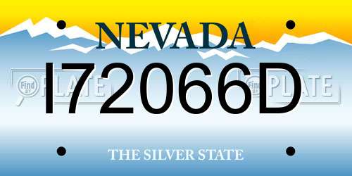 I72066D Nevada License Plate