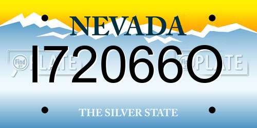 I72066O Nevada License Plate