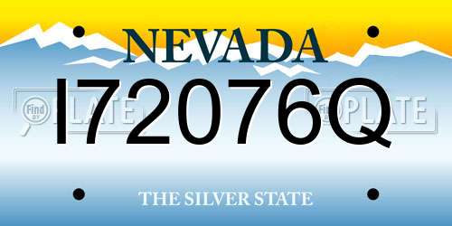 I72076Q Nevada License Plate