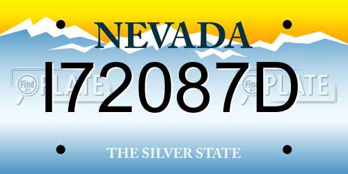 I72087D Nevada License Plate