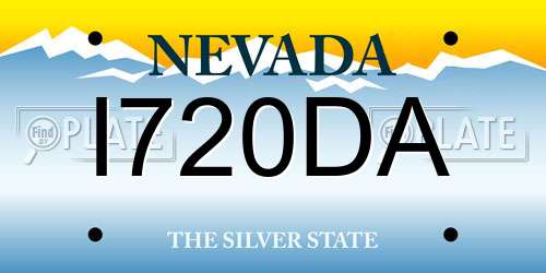 I720DA Nevada License Plate