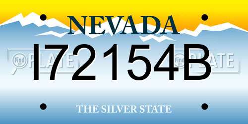 I72154B Nevada License Plate
