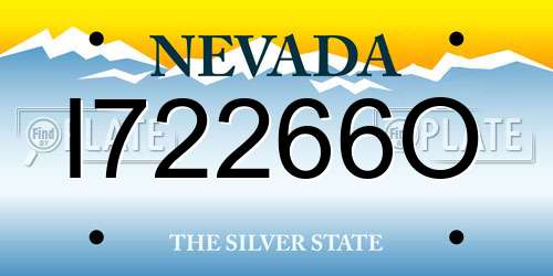 I72266O Nevada License Plate