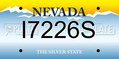 I7226S Nevada License Plate