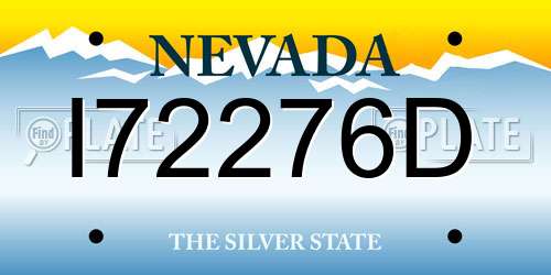 I72276D Nevada License Plate