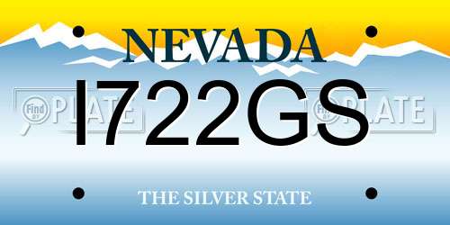 I722GS Nevada License Plate