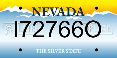 I72766O Nevada License Plate