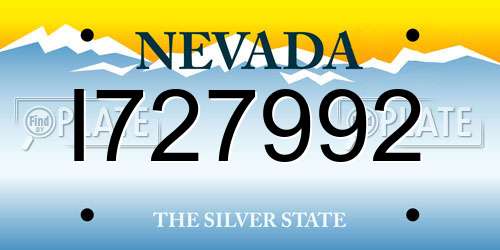 I727992 Nevada License Plate