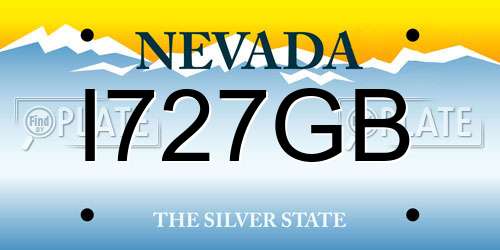 I727GB Nevada License Plate