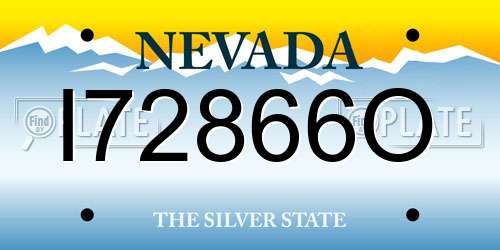 I72866O Nevada License Plate