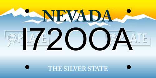 I72OOA Nevada License Plate