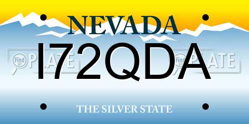 I72QDA Nevada License Plate