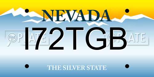 I72TGB Nevada License Plate