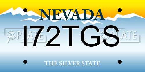 I72TGS Nevada License Plate