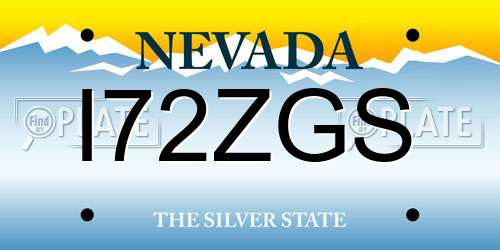 I72ZGS Nevada License Plate