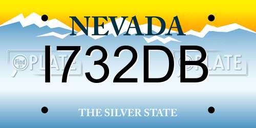I732DB Nevada License Plate