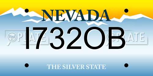 I732OB Nevada License Plate