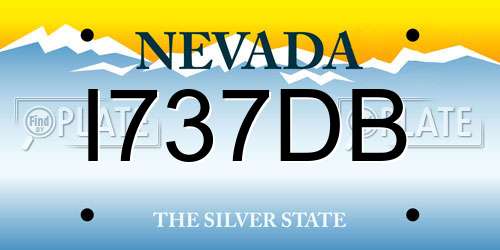 I737DB Nevada License Plate