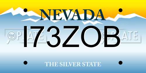 I73ZOB Nevada License Plate