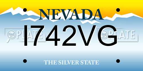 I742VG Nevada License Plate