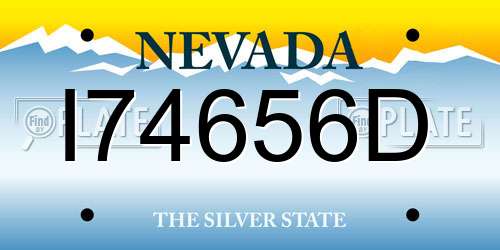 I74656D Nevada License Plate