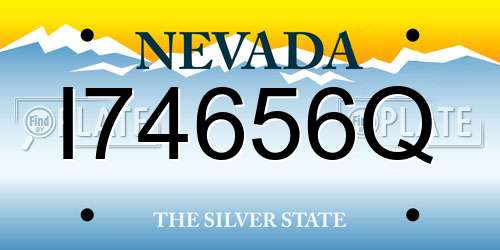 I74656Q Nevada License Plate