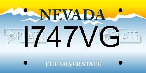 I747VG Nevada License Plate