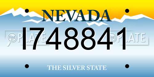 I748841 Nevada License Plate