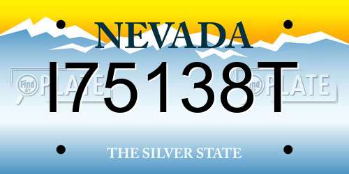 I75138T Nevada License Plate