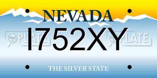 I752XY Nevada License Plate
