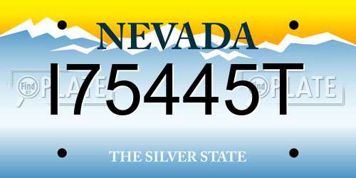 I75445T Nevada License Plate